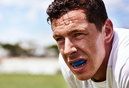 Man wearing a mouthguard