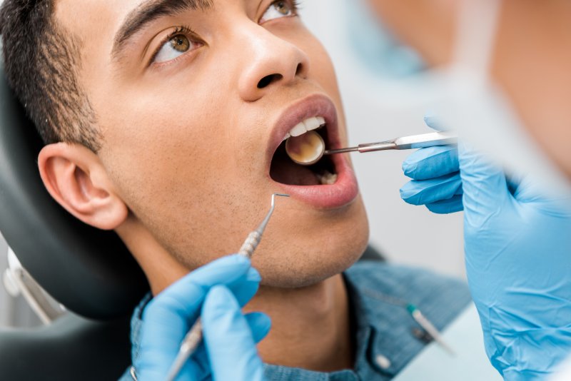 man getting dental checkup 